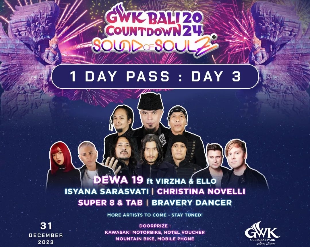 Konser Malam Tahun Baru 2024 di Bali Ada Dewa 19 dan Isyana Sarasvati