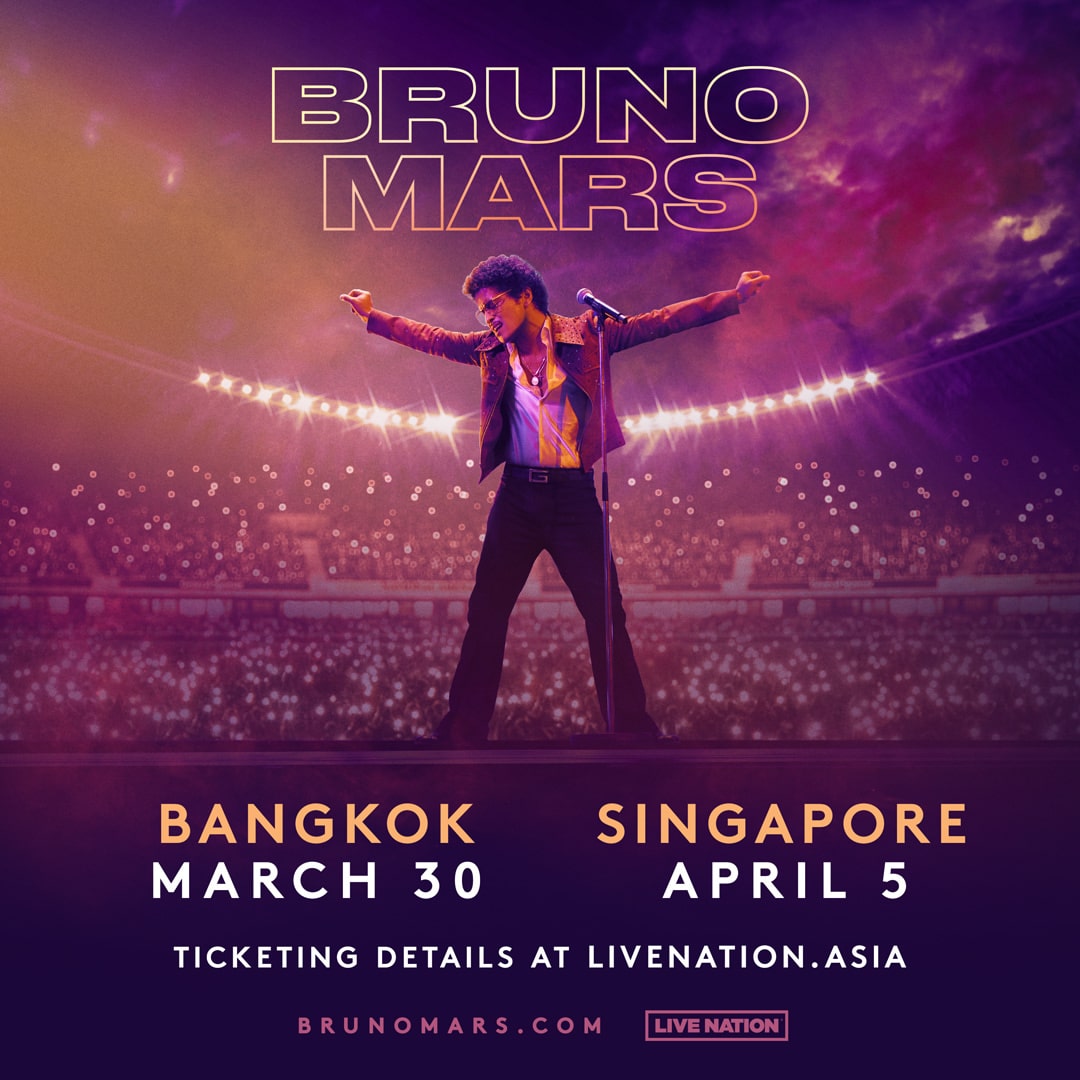 Bruno Mars Konser di Thailand dan Singapura, Indonesia Kapan