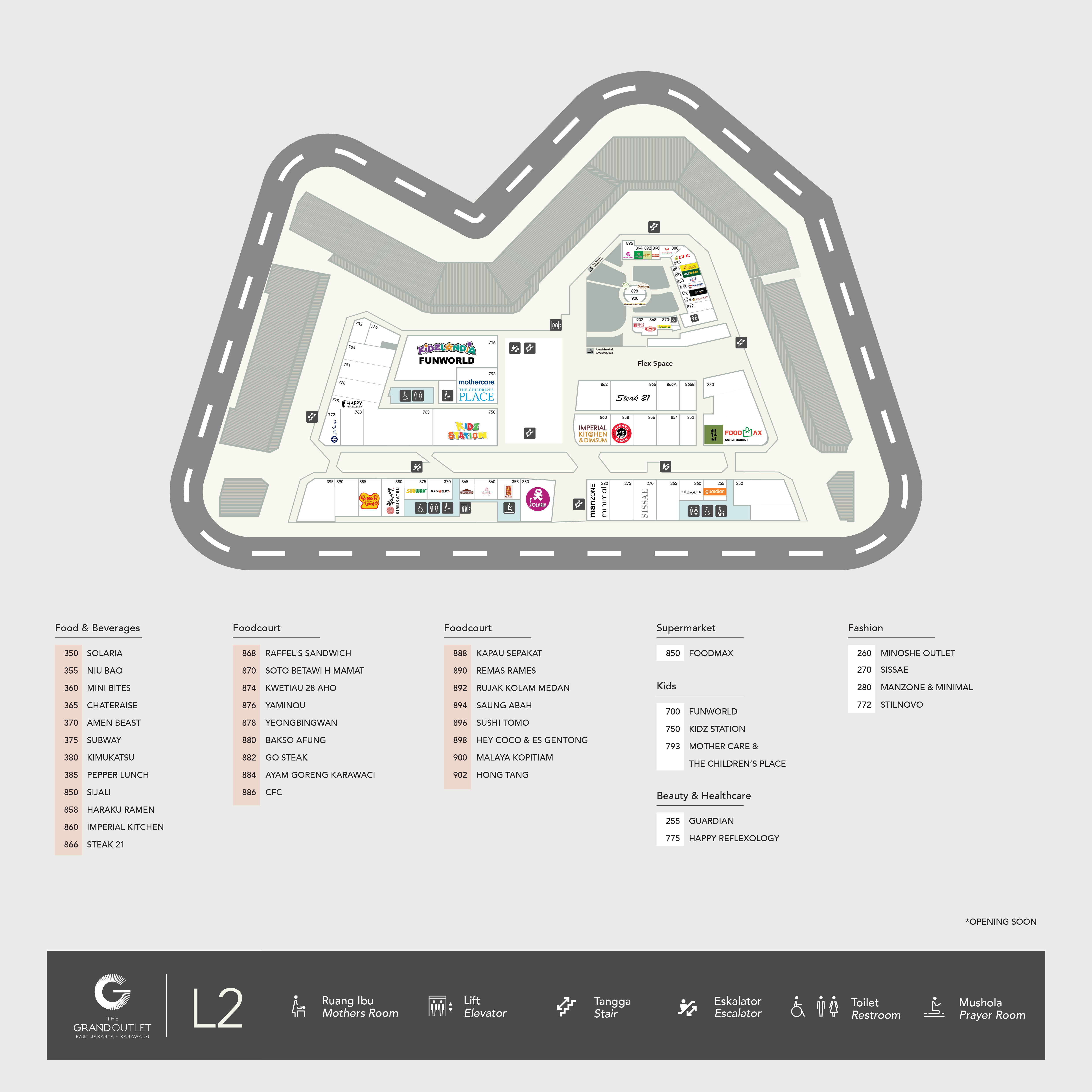 Floor Map Grand Outlet Karawang Lantai 2