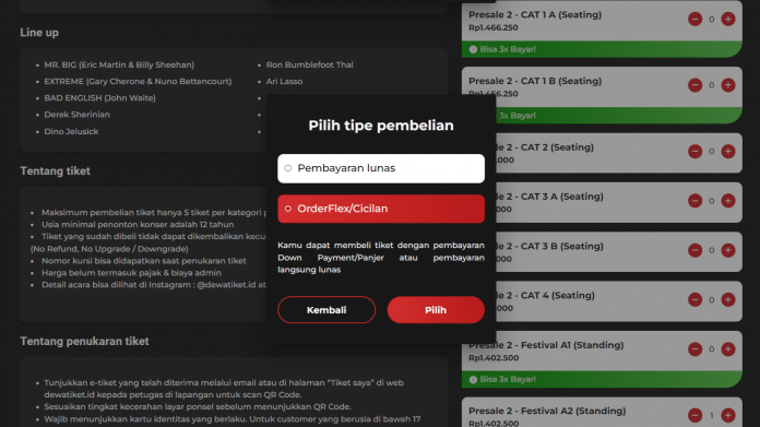 Cara Beli Tiket Dewa 19 feat Allstars 2.0 dengan Cicilan